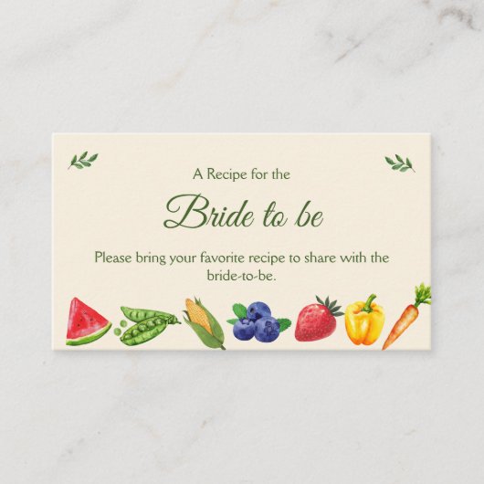 Brautparty frisch begleitkarte (Vorderseite)