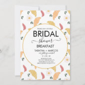 Brautparty Frühstücksbüffet Eggs Croissant Brunch Einladung (Vorderseite)