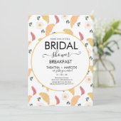 Brautparty Frühstücksbüffet Eggs Croissant Brunch Einladung (Stehend Vorderseite)