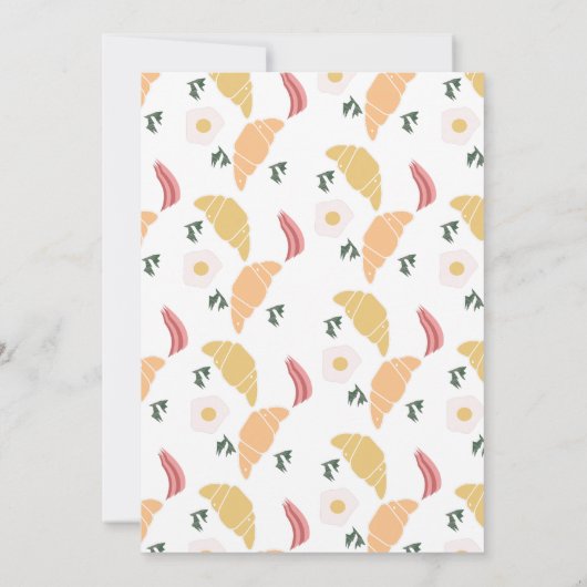 Brautparty Frühstücksbüffet Eggs Croissant Brunch Einladung (Rückseite)