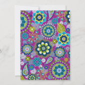 Brautparty - Fun Floral Pattern - aquamarin blau Einladung (Rückseite)