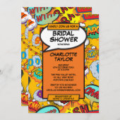 Brautparty Fun Retro Comic Buch Einladung (Vorne/Hinten)