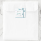 Brautparty für aquamarine Würfel und weiße Punkte Quadratischer Aufkleber (Tasche)