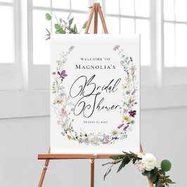 Brautparty für Aquarell-Wildblumen Begrüßungszeich Poster