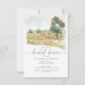 Brautparty für Aquarellbilder Grün ID786 Einladung (Vorderseite)