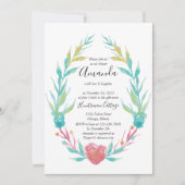 Brautparty für Aquarellbilder und Blumenrahmen Einladung (Vorderseite)
