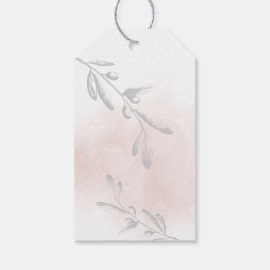 Brautparty für Aquarellblätter Geschenkanhänger (Rückseite)