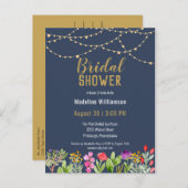 Brautparty für Aquarellblumen Einladungspostkarte (Vorne/Hinten)