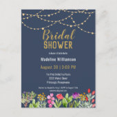 Brautparty für Aquarellblumen Einladungspostkarte (Vorderseite)