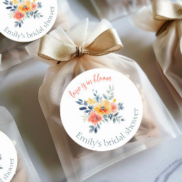 Brautparty für Aquarellblumen Runder Aufkleber