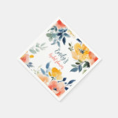 Brautparty für Aquarellblumen Serviette (Ecke)