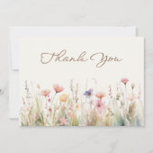 Brautparty für Aquarelle-Wildblumen Dankeskarte (Vorderseite)