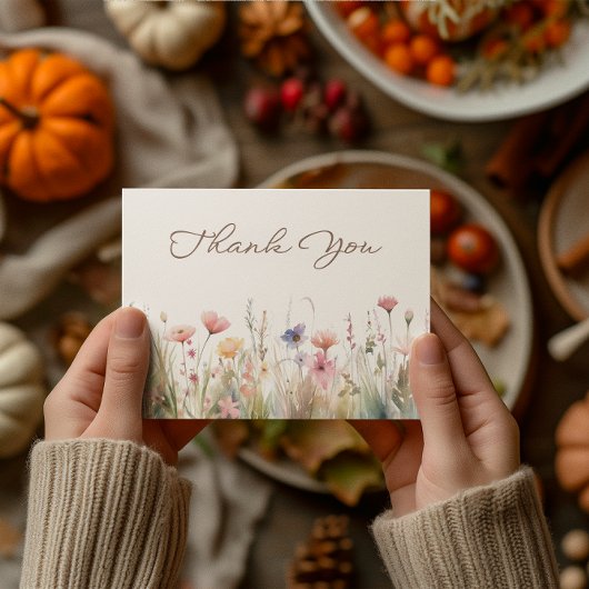 Brautparty für Aquarelle-Wildblumen Dankeskarte