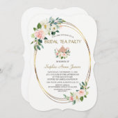 Brautparty für Aquarellfarben Blush Einladung (Vorne/Hinten)