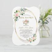 Brautparty für Aquarellfarben Blush Einladung (Stehend Vorderseite)