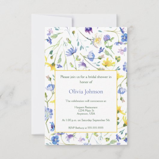 Brautparty für Aquarellfarben Einladung (Vorderseite)