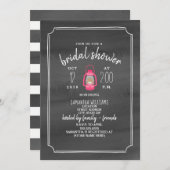 Brautparty für Aquarellfarben - Pink Lantern Einladung (Vorne/Hinten)