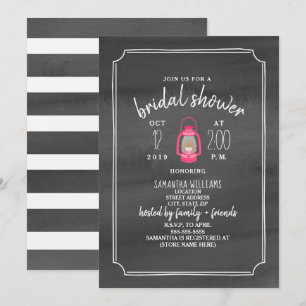 Brautparty für Aquarellfarben - Pink Lantern Einladung