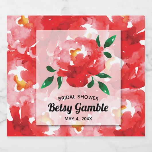 Brautparty für Aquarellfarben Schaumweinetikett (Einzelnes Label)