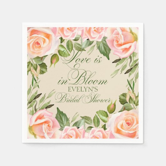 Brautparty für Aquarellfarben Serviette (Vorderseite)