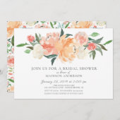 Brautparty für Aquarellfarben und Creme Einladung (Vorne/Hinten)
