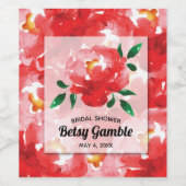 Brautparty für Aquarellfarben Weinetikett (Einzelnes Label)