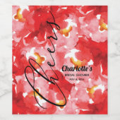 Brautparty für Aquarellfarben Weinetikett (Einzelnes Label)