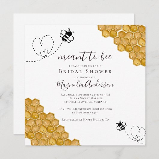 Brautparty für Bienen Einladung (Vorne/Hinten)