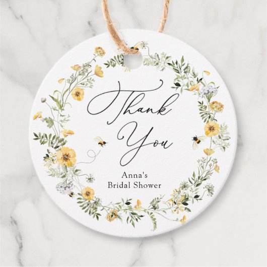 Brautparty für Bienen und Wildblumen Geschenkanhänger (Vorderseite)
