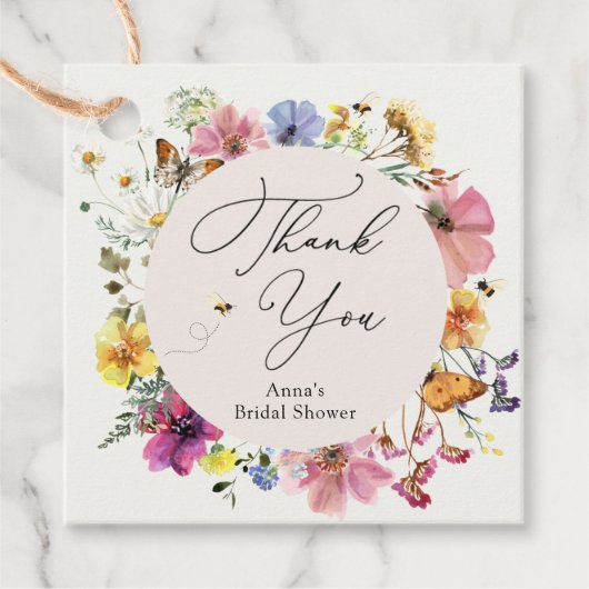 Brautparty für Bienen und Wildblumen Geschenkanhänger (Vorderseite)