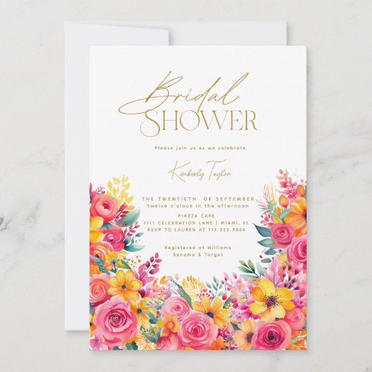 Brautparty für blass-blaue Blume Einladung (Vorderseite)