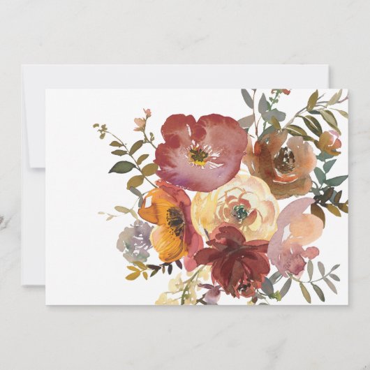 Brautparty für Blume im Herbst Einladung (Rückseite)