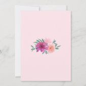 Brautparty für Blume in Rosa Einladung (Rückseite)