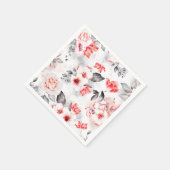 Brautparty für Blume in Rot und Grau Serviette (Ecke)