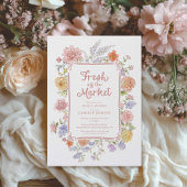 Brautparty für Blumen auf dem Markt Einladung