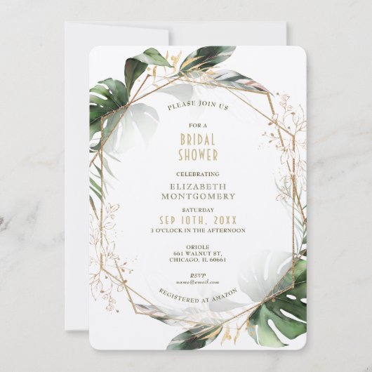 Brautparty für botanische Vegetation Einladung (Vorderseite)