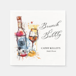 Brautparty für Brunch und Bubbly Champagner Serviette