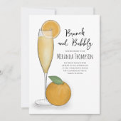 Brautparty für Brunch und Bubbly Einladung (Vorderseite)