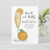 Brautparty für Brunch und Bubbly Einladung (Stehend Vorderseite)