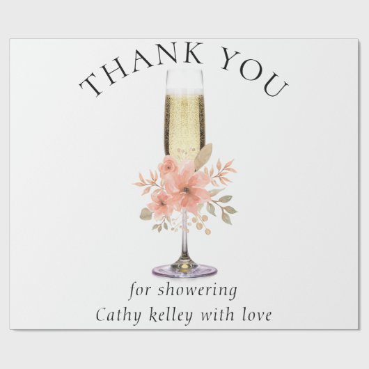 Brautparty für Bubbly und Brunch mit eigener Marke Geschenkpapier (Flach)