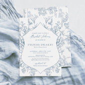 Brautparty für das Blaue Viktorianische Wappen Einladung