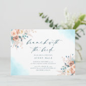 Brautparty für das Blumenziel Wasserfarbe Einladung (Stehend Vorderseite)