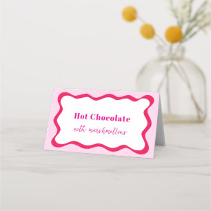 Brautparty für das Buffet mit dem Label "Hot Pink Platzkarte