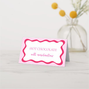 Brautparty für das Buffet mit dem Label "Hot Pink Platzkarte