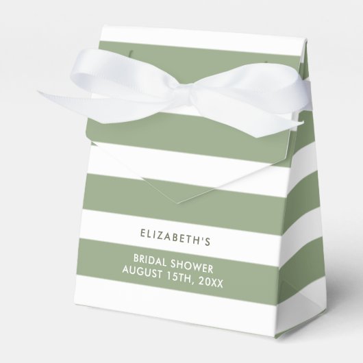 Brautparty für das Muster eines grünen weißen Stre Geschenkschachtel (Vorderseite)