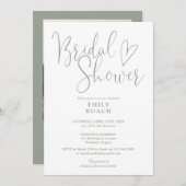 Brautparty für das  "Sage Green Chic"-QR-Code-Foto Einladung (Vorne/Hinten)