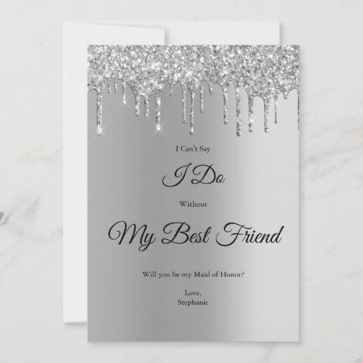 Brautparty für das Silver Driving Glitzer Einladung (Vorderseite)