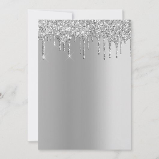 Brautparty für das Silver Driving Glitzer Einladung (Rückseite)