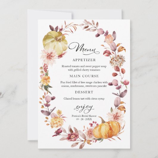 Brautparty für den Herbst Einladung (Vorderseite)