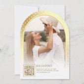 Brautparty für die Ankerhalterung in Weiß und Gold Einladung (Rückseite)